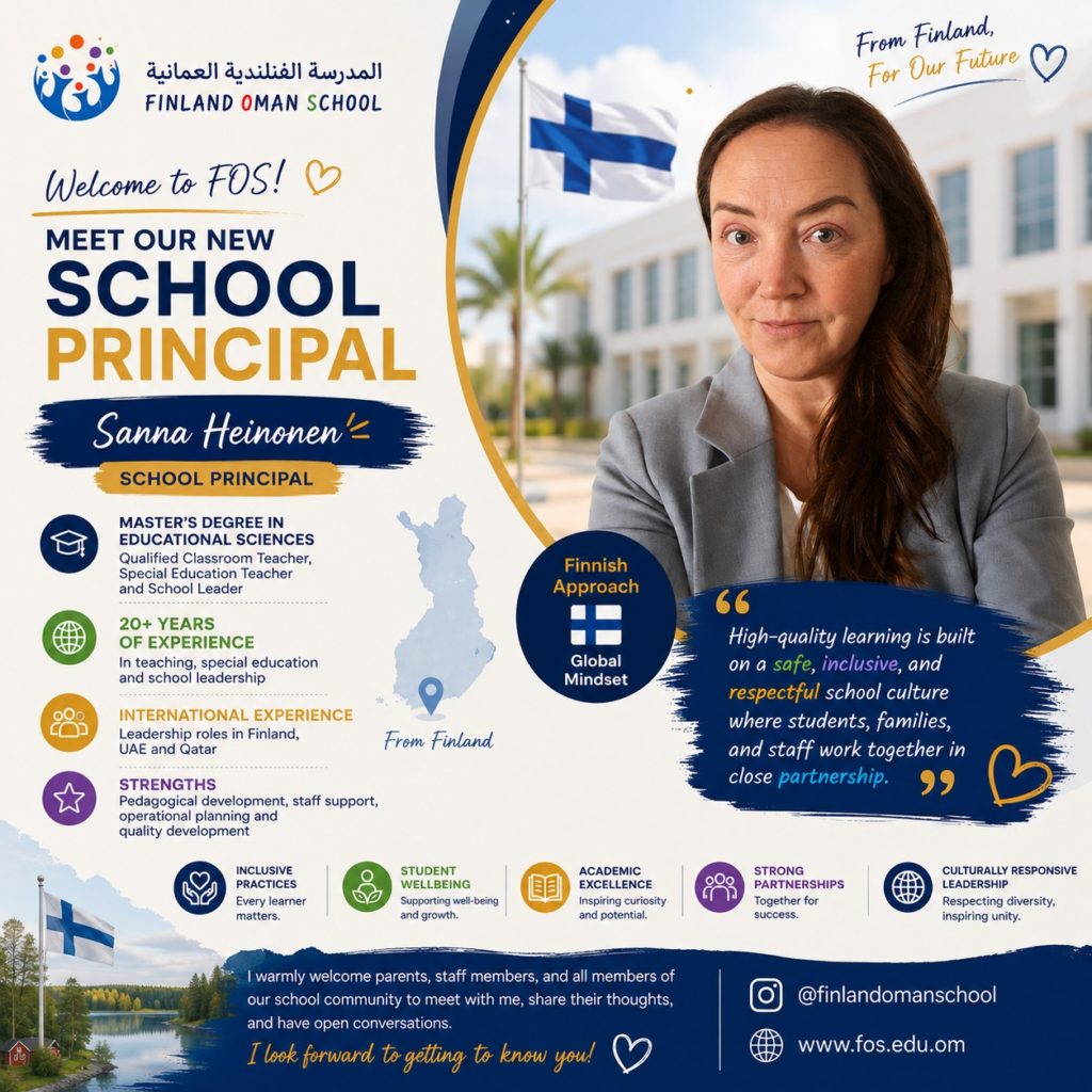 Sanna Heinonen Finalnd Oman School FOS Principal